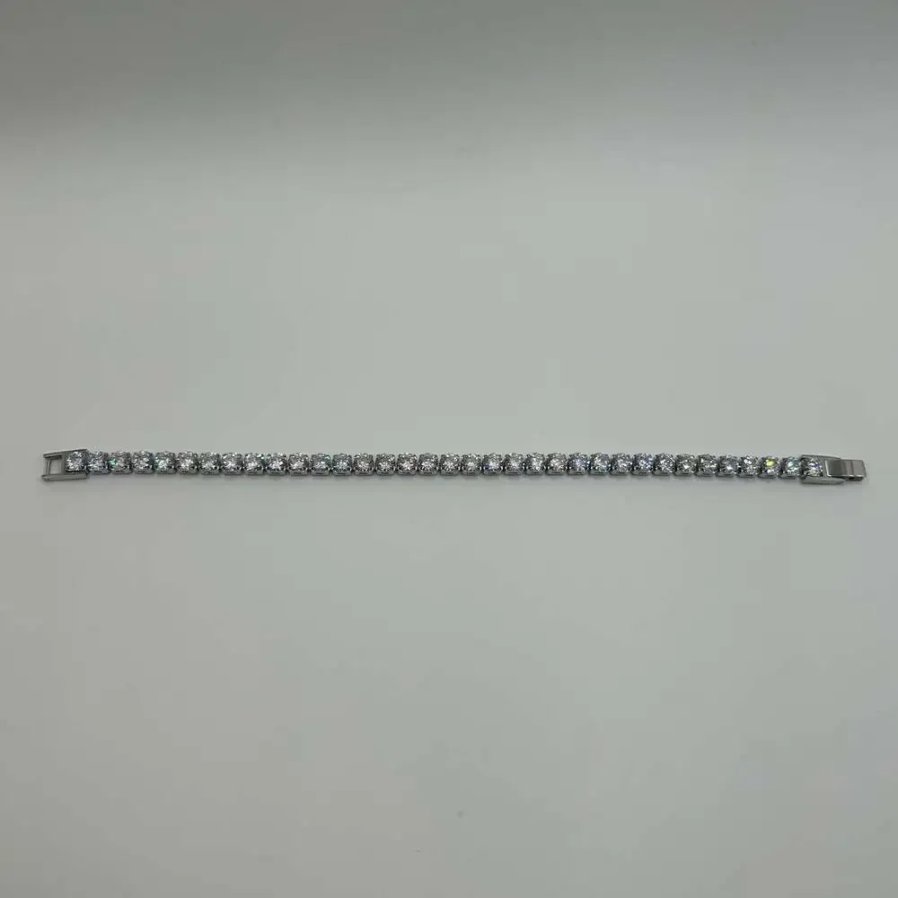 Moissanite Tennis Bracelet 5mm 8 Inch New VVS1 D Silver Waterproof Insane Shine